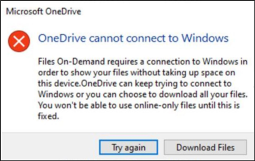 OneDrive ei saa Windowsiga ühendust luua