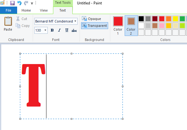 Windows 10 の MS ペイントでテキストを追加し、色を変更する方法