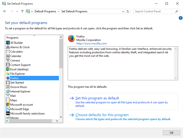 Gambar 5 - Mengubah browser default di Windows 10