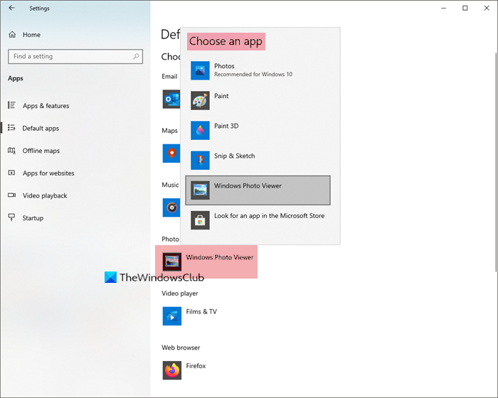 Как да промените Photo Viewer по подразбиране в Windows 10