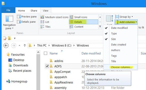 Bagaimana untuk menambah lajur secara kekal pada semua folder dalam Windows Explorer