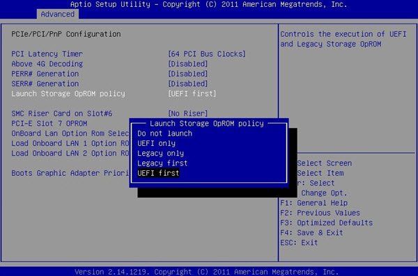 Sélectionnez UEFI ou Legacy BIOS lors du démarrage dans la configuration de Windows ou Windows PE.