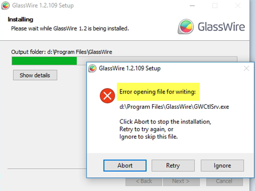 Solucionar el error al abrir el archivo para escribir en Windows 10