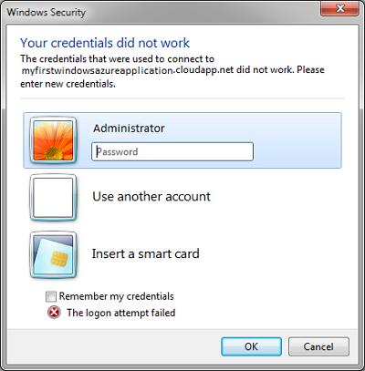 Jūsu akreditācijas dati nedarbojās attālajā darbvirsmā operētājsistēmā Windows 10