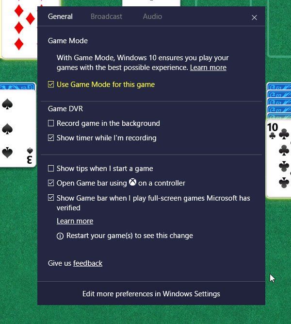 schakel de gamemodus in en gebruik deze in Windows 10