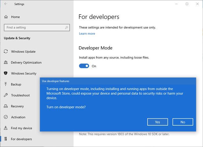 неопубликованные приложения в Windows 10
