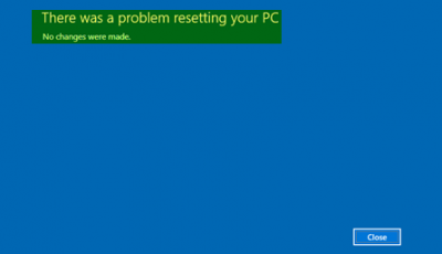 Παρουσιάστηκε πρόβλημα κατά την επαναφορά του σφάλματος του υπολογιστή σας στα Windows 10