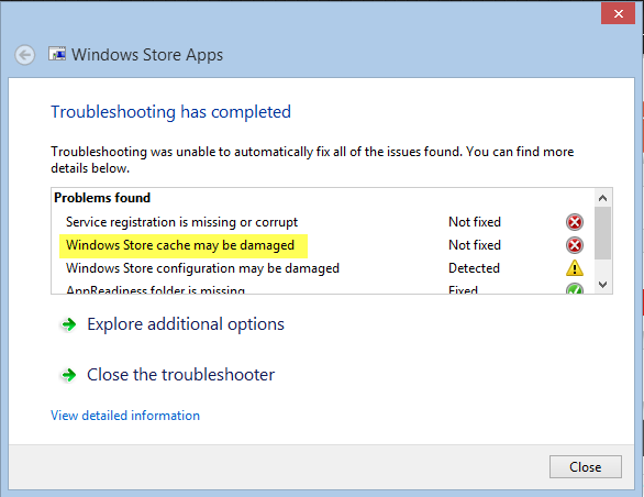 Le cache du Windows Store peut être endommagé dans Windows 10