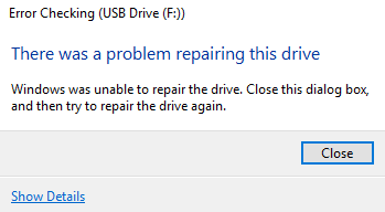Windows nije uspio popraviti pogon - USB, SD karticu ili tvrdi disk