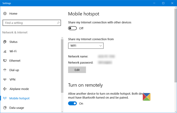 Créez un point d'accès mobile ; Modifier le nom et le mot de passe du point d'accès dans Windows 10