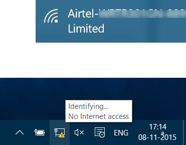 Beperkte netwerkconnectiviteit in Windows 10