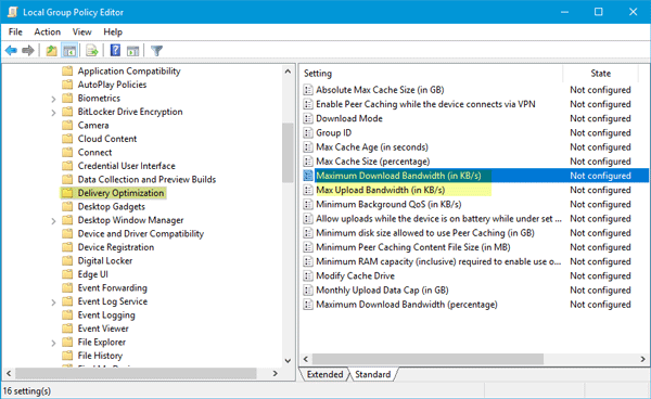 Comment limiter la bande passante de Windows Update dans Windows 10