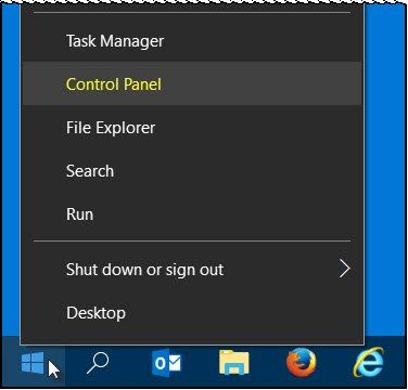 upravljačka ploča Windows 10
