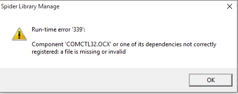 Korjaa Comctl32.ocx -tiedosto puuttuu tai on virheellinen virhe