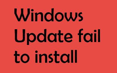 Windows Update를 설치하지 못함