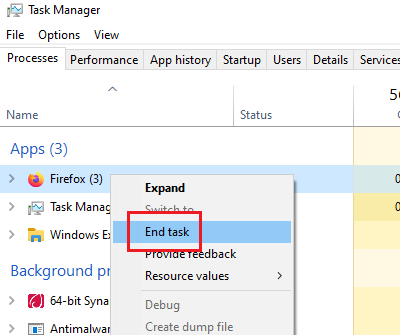Windows 10에서 Firefox의 과도한 CPU 또는 메모리 사용량 수정