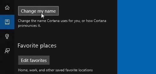Kuidas muuta nime, mida Cortana mulle kutsub