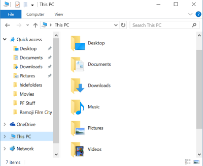 Windows 10에서 이 PC의 폴더를 삭제하는 방법