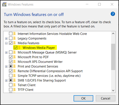 Windows Media Player Windows 10: ssä