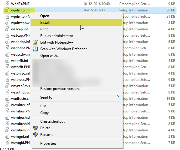 El Protocolo de transferencia de medios (MTP) no funciona en Windows 10