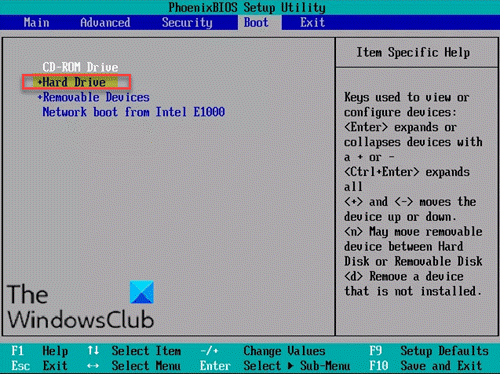 Le disque dur n'apparaît pas dans le menu de démarrage de Windows 10