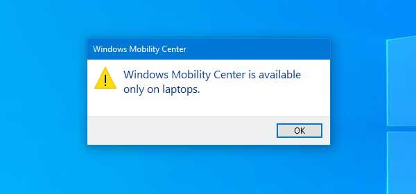 Ieslēdziet Windows mobilitātes centru savā Windows 10 darbvirsmā