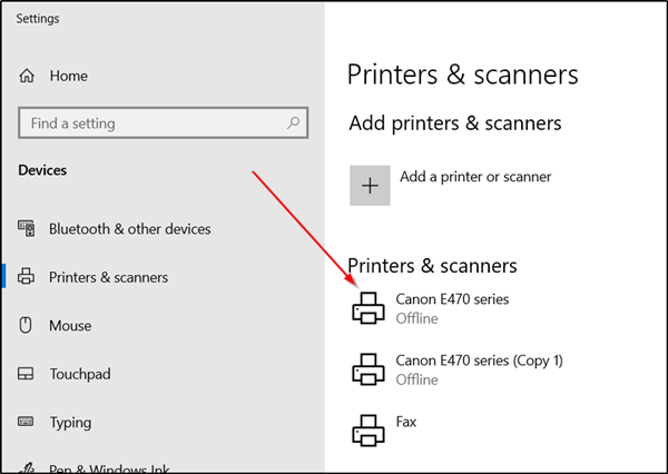 Atveriet un mainiet printera iestatījumus operētājsistēmā Windows 10