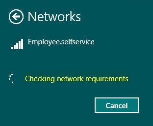 Zaglavili ste pri provjeri mrežnih zahtjeva prilikom spajanja na bežičnu mrežu