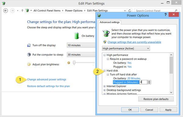 Spriječite prelazak tvrdog diska u stanje mirovanja u sustavu Windows 10