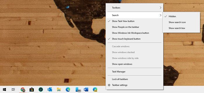 Windows 10 sökfält eller ikon saknas