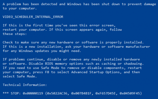 Fix Video Scheduler Internal Error Blue Screen Error