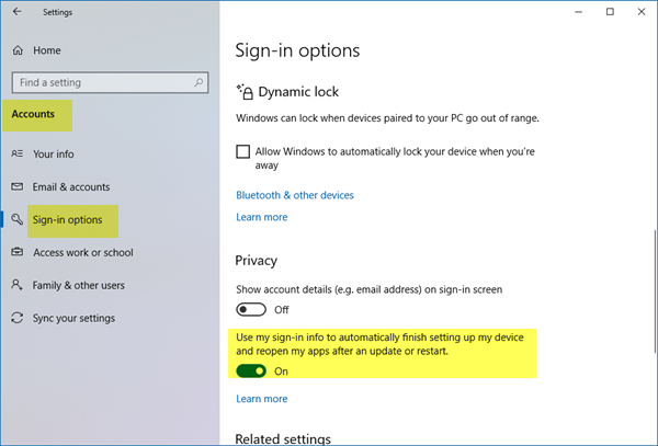 Πώς να ενεργοποιήσετε την αυτόματη σύνδεση των Windows 10 μετά το Windows Update