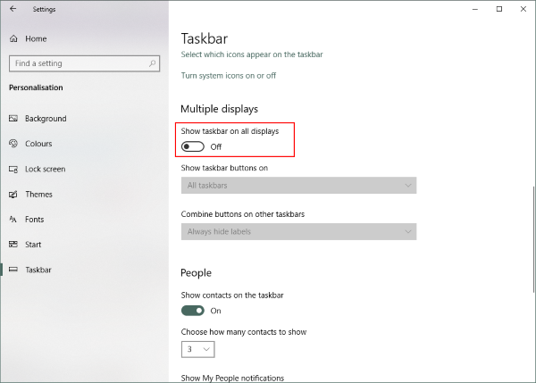 Comment désactiver la barre des tâches Windows sur le deuxième écran
