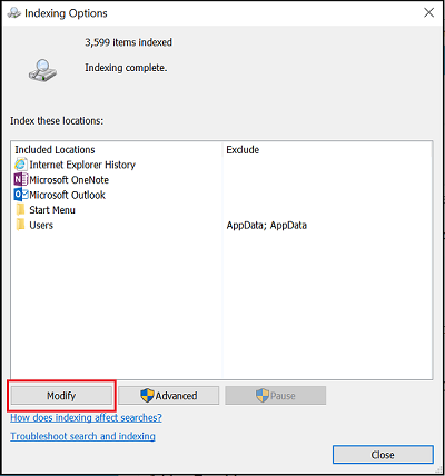 La recherche Windows 10 ne trouve pas les fichiers de Google Drive