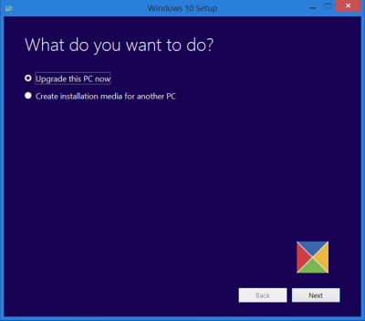 Luo asennusmedia tai päivitä tietokone Windows 10 Media Creation Tool -työkalun avulla