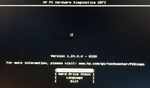 HP PC Hardware Diagnostics UEFI (UEFI) لنظام التشغيل Windows 10