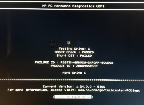 HP kompiuterio techninės įrangos diagnostika.