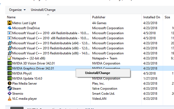 Ekran Sürücüsü Programını Windows 10
