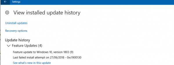 Corregiu l'error d'actualització de Windows 0xc1900130 a Windows 10