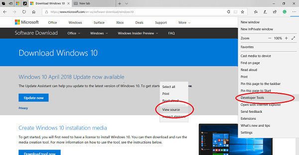 Bagaimana untuk memuat turun Windows 10 ISO tanpa menggunakan Alat Penciptaan Media