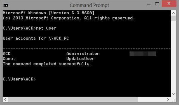 Commande Net User pour les administrateurs sous Windows 10