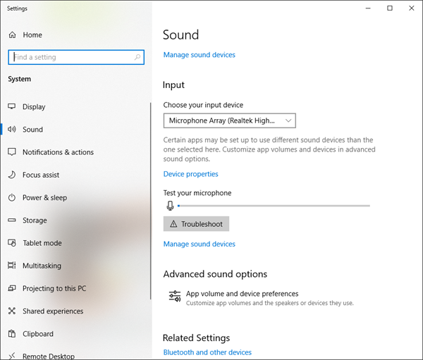 Rakenduse helitugevuse ja seadme-eelistuste lähtestamine Windows 10-s