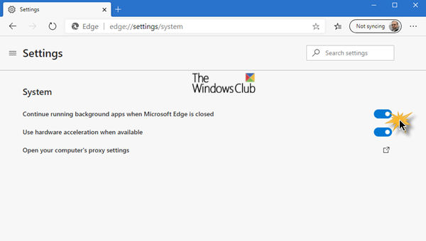 Désactiver Microsoft Edge de s'exécuter en arrière-plan dans Windows 10