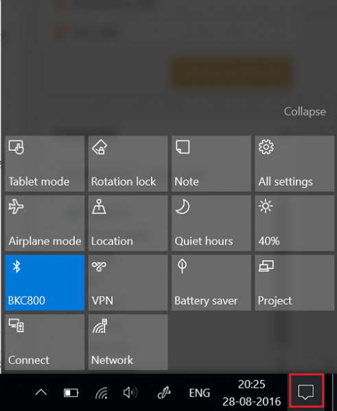 Kuinka avata ja käyttää Windows 10 Action Center -ohjelmaa
