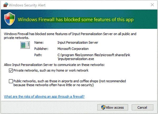 Windows vatrozid blokirao je neke značajke ove aplikacije