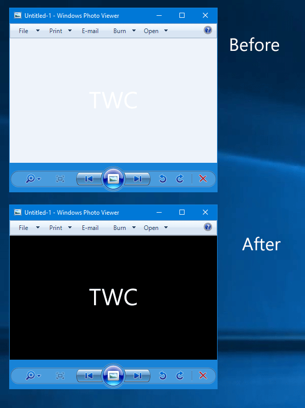 Sådan ændres baggrundsfarven i Windows Photo Viewer