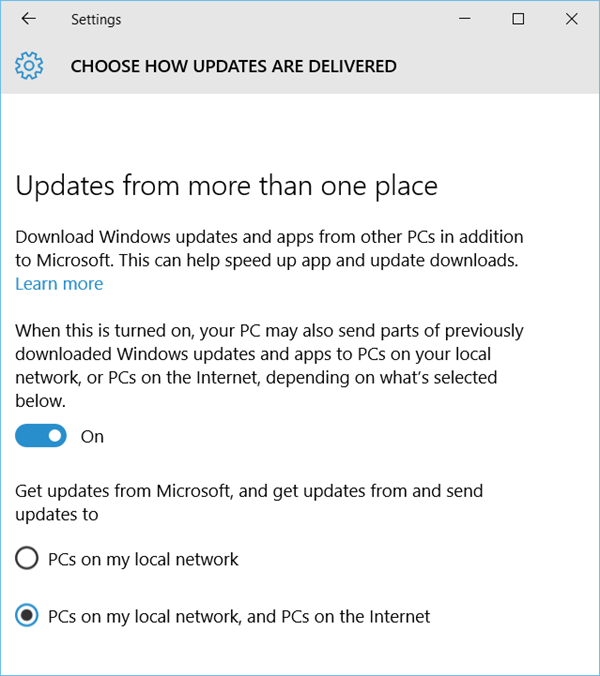 Halang Windows 10 daripada menggunakan lebar jalur anda untuk menghantar kemas kini ke PC lain; Lumpuhkan WODO!