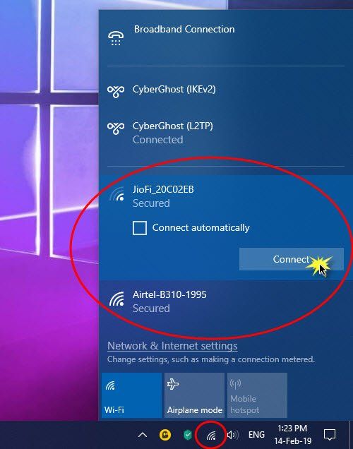 Windows 10에서 인터넷 연결을 설정하는 방법