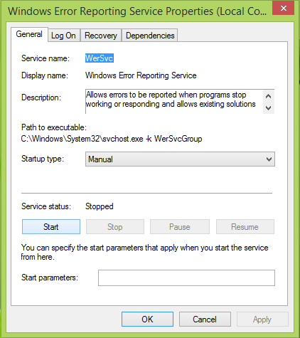 Услуга за докладване на грешки в Windows-2
