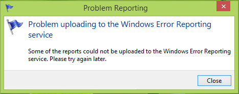 समस्या Windows त्रुटि रिपोर्टिंग सेवा पर अपलोड हो रही है